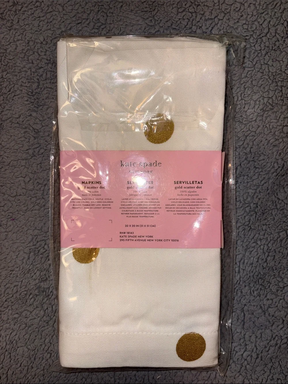 Kate Spade Gold Scatter Dot Napkins